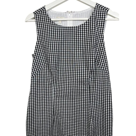 Talbots Black White Plaid Sheath Dress | Sleeveless Work Midi Classic Chic - Picture 5 of 9